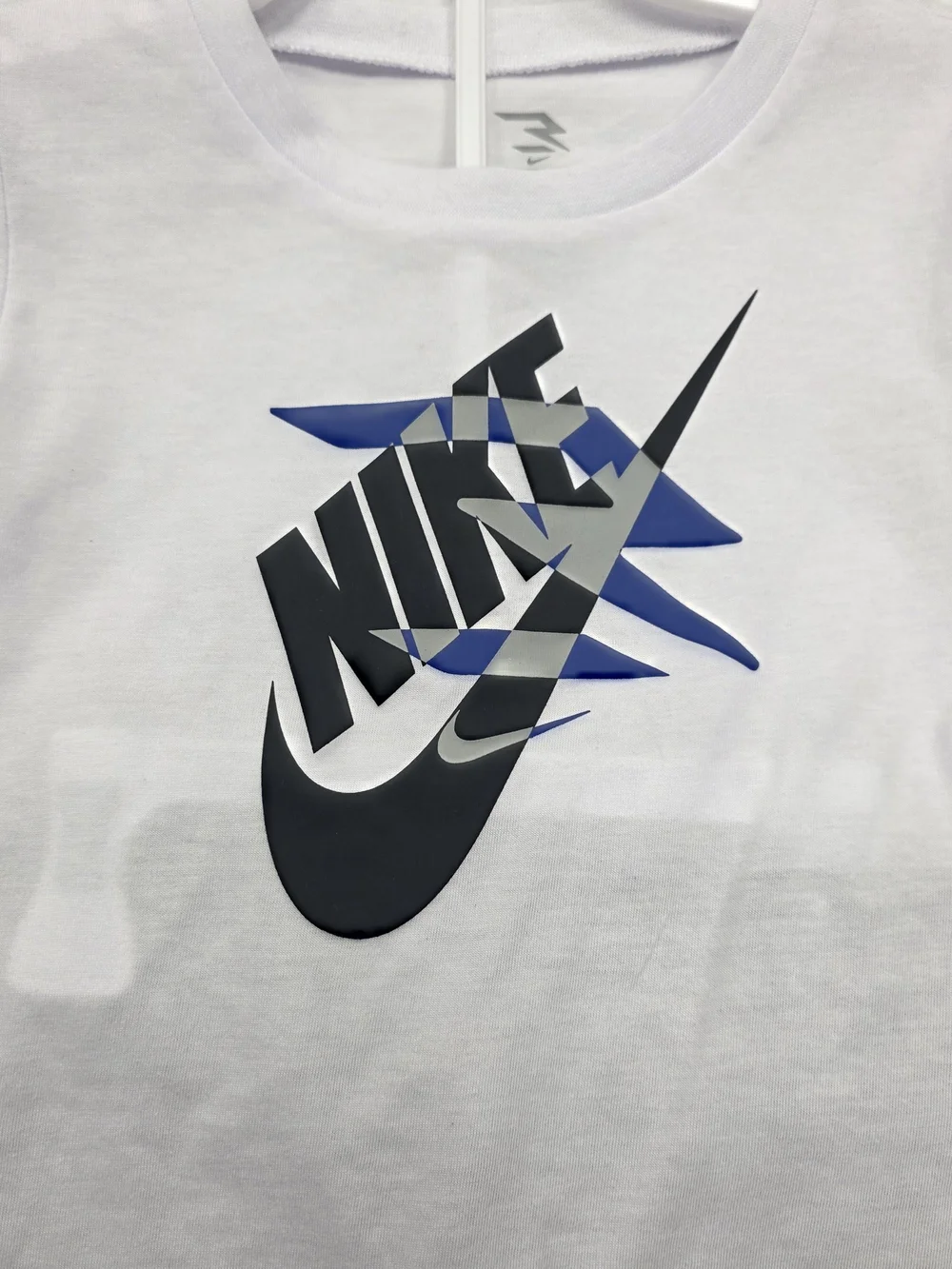 Nike White and Gray Kids Matching Set with Blue Accents - Picture 2 of 6